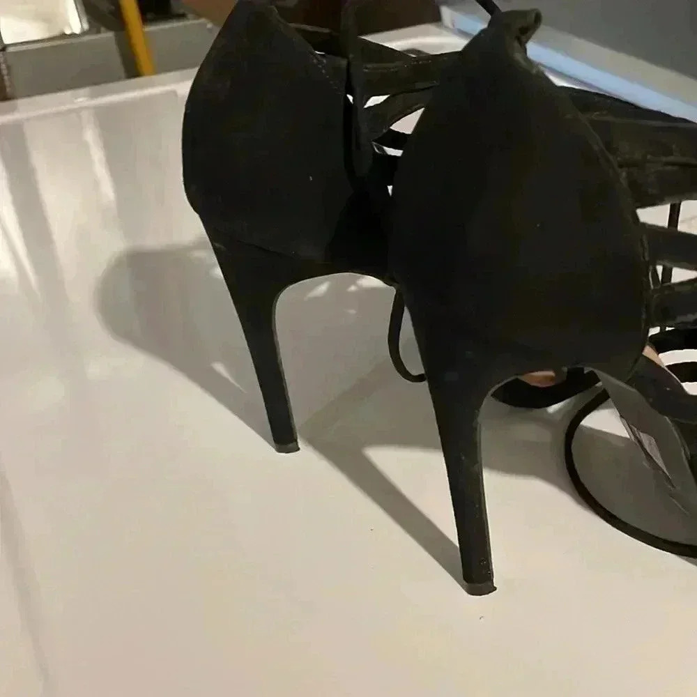 Black Lace Up Heels​​​​​​​​​ - Picture 6 of 6